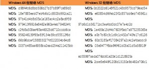 驱动程序MD5列表