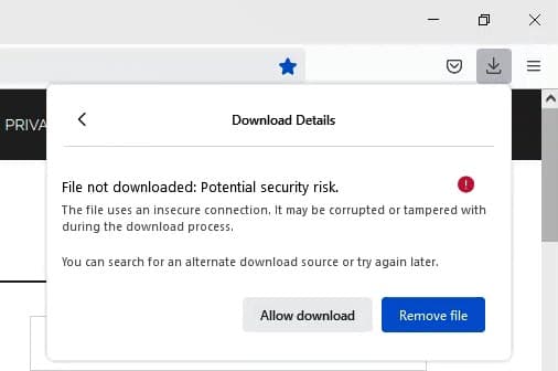 Mozilla Firefox 92开始通过阻止不安全连接的下载项来增强安全性