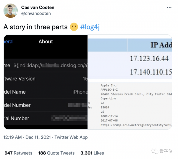 核弹级漏洞log4shell席卷全球！危及苹果腾讯百度网易，修改iPhone名称就可触发