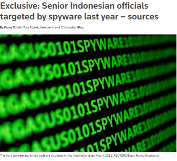外媒：十多名印尼高级官员曾遭间谍软件攻击，黑客利用苹果手机漏洞
