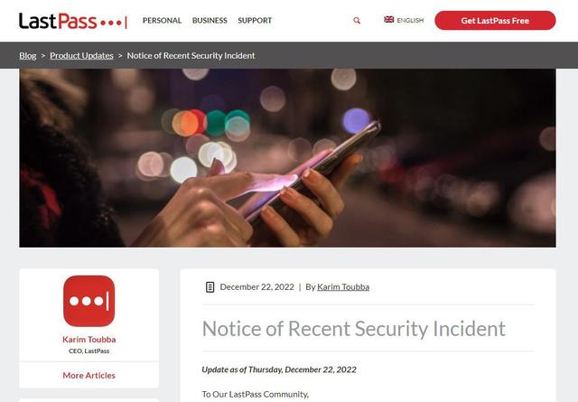 LastPass安全事件新动态：官方承认黑客窃取了用户姓名等信息