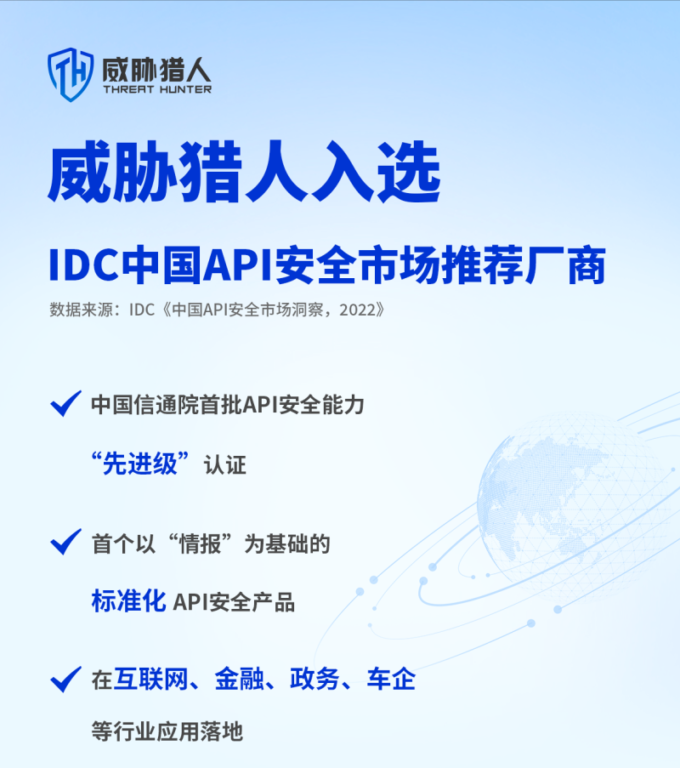 威胁猎人入选2022中国API安全领域推荐厂商，助企业防范数字风险