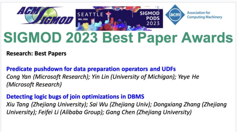 一天自动发现四大数据库100+漏洞，浙大研究获SIGMOD 2023最佳论文